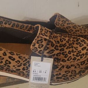 Ariat Womens Cruiser Likely Leopard Leather Casual Slip On Shoe Size 8.5
